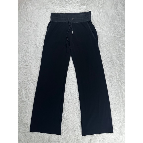 Capobianco Mens Black Wide Leg Lounge Pants Drawstring Waist Relaxed Fit size 44 - Picture 1 of 4